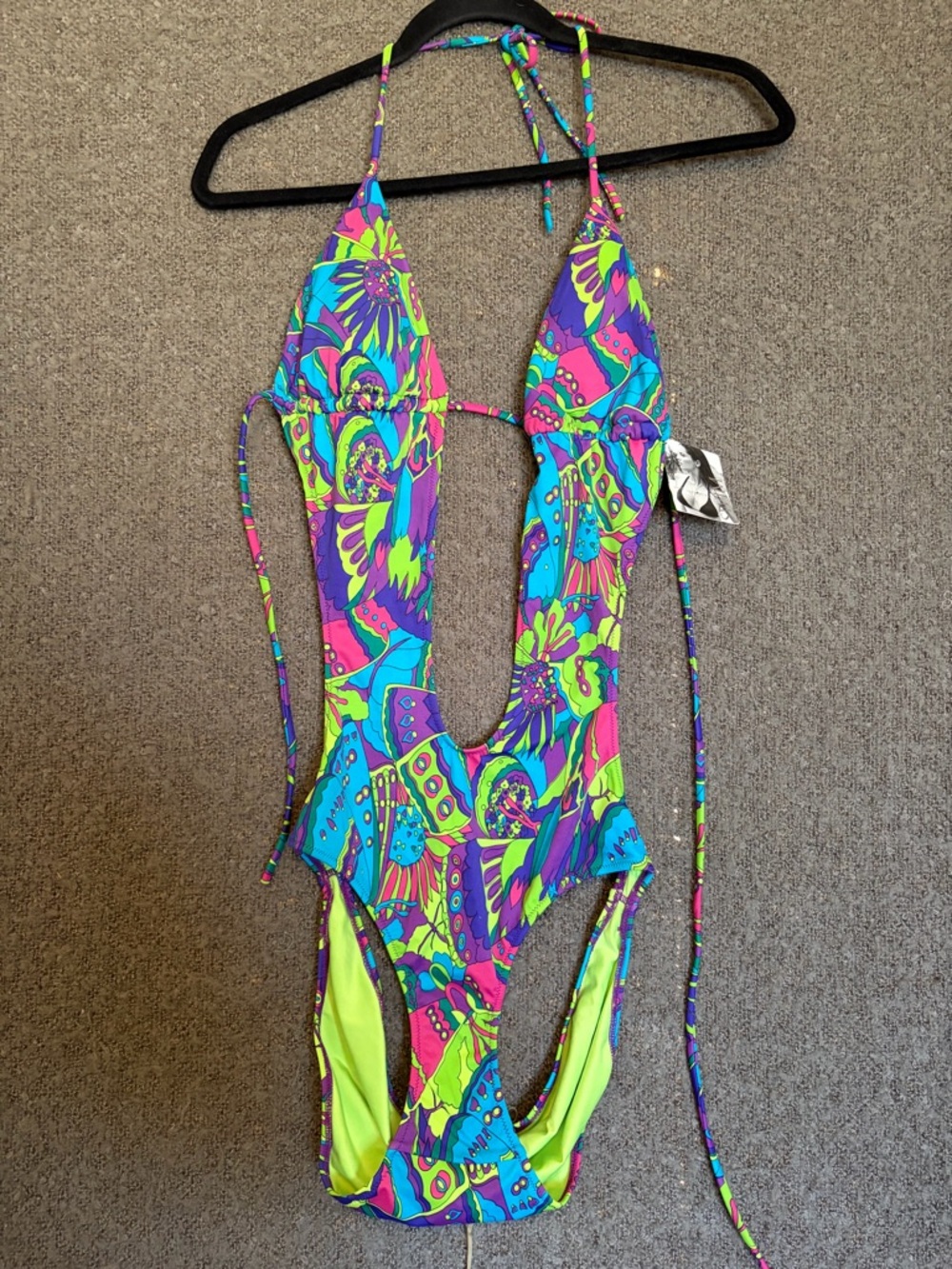 Victoria's Secret Neon Floral One-Piece Swimsuit - Pink, Blue, Green, Purple
